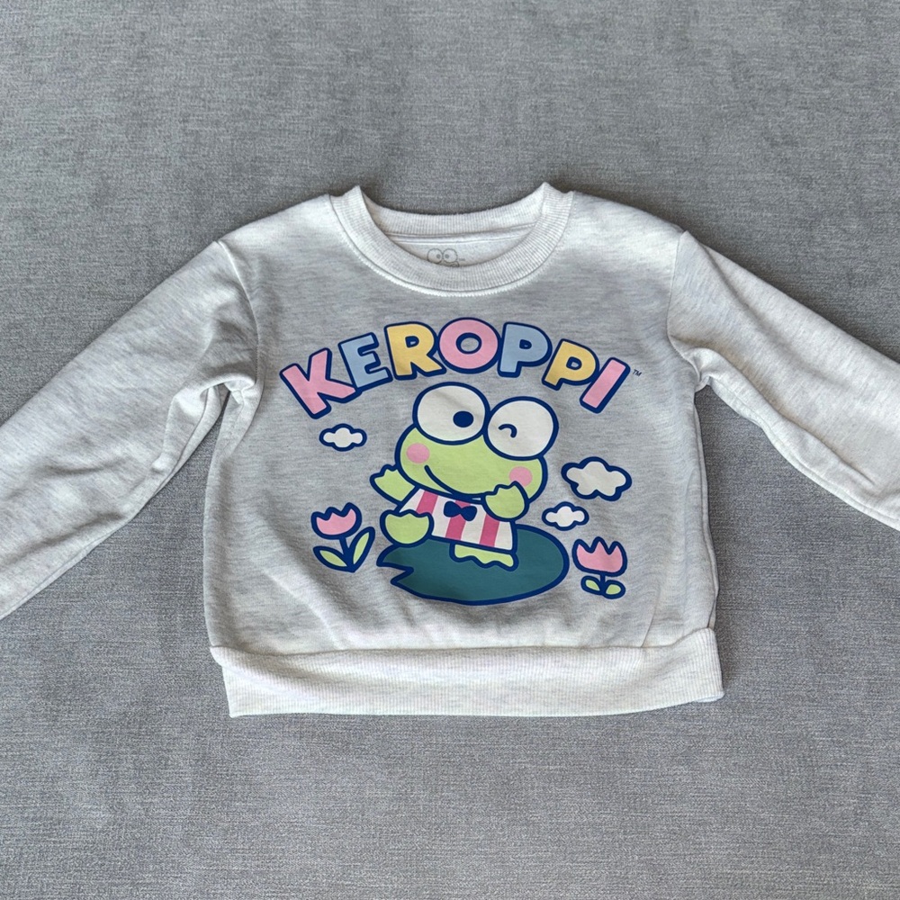 Sanrio Keroppi Kids Sweatshirt - Light Gray